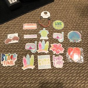 Pura Vida 15 sticker pack and bracelet bundle